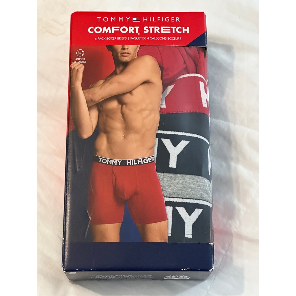 Tommy Hilfiger Mens 4-Pack Comfort Stretch Boxer Briefs Medium 09U4493 600 HJP